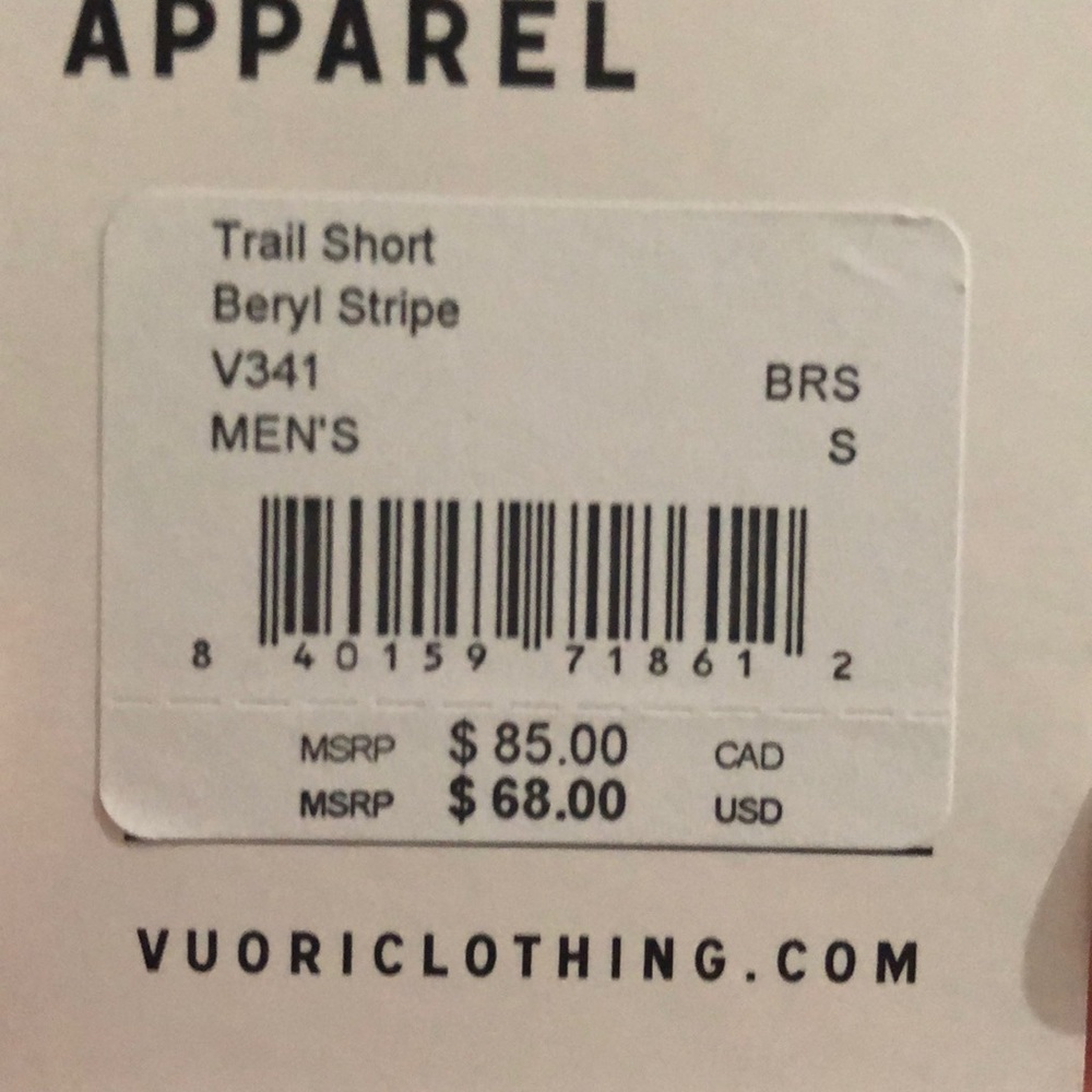 NWT 💥 LAST ONE - S | Vuori / Trail Short - Beryl Stripe - Picture 7 of 14